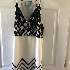 Black and cream patterned dress